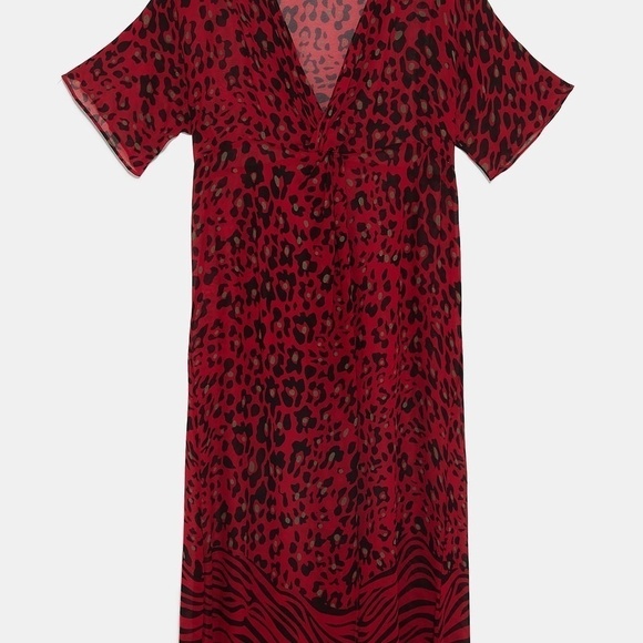 NWT ZARA ANIMAL PRINT DRESS SHIRT - Picture 7 of 7